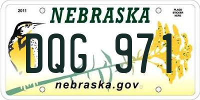 NE license plate DQG971