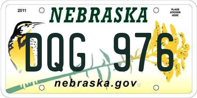 NE license plate DQG976