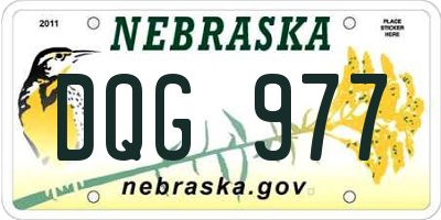 NE license plate DQG977