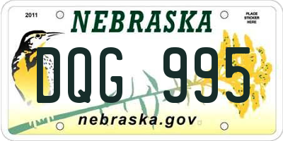 NE license plate DQG995