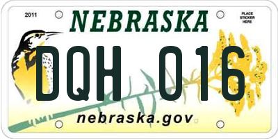 NE license plate DQH016
