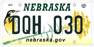 NE license plate DQH030