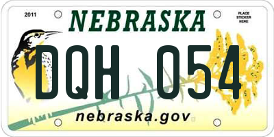 NE license plate DQH054
