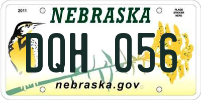 NE license plate DQH056