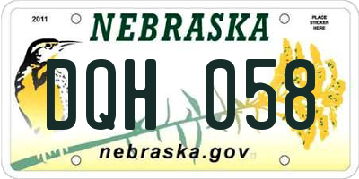 NE license plate DQH058