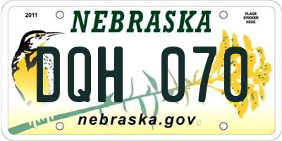 NE license plate DQH070