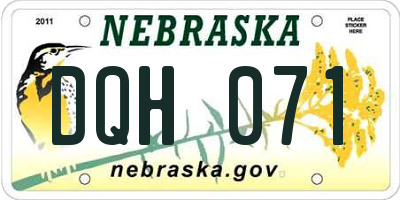 NE license plate DQH071