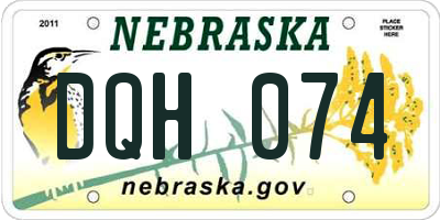 NE license plate DQH074