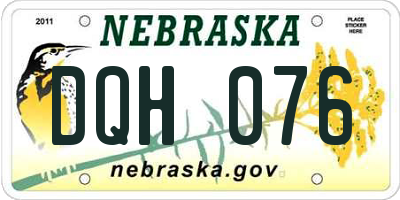 NE license plate DQH076