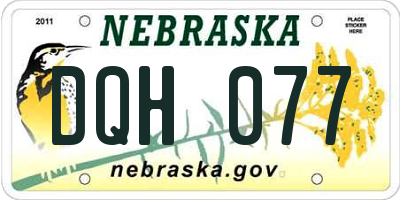 NE license plate DQH077