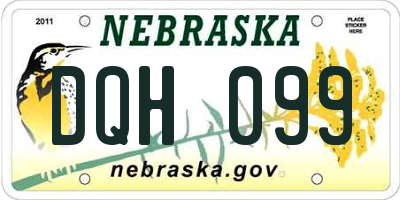 NE license plate DQH099