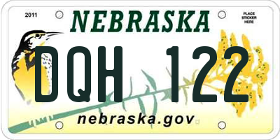 NE license plate DQH122