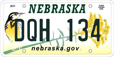 NE license plate DQH134