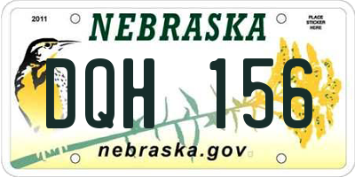 NE license plate DQH156