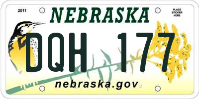 NE license plate DQH177