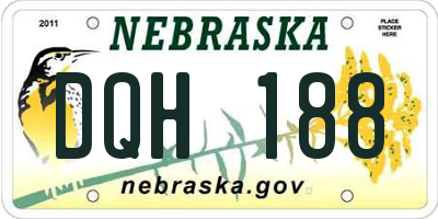 NE license plate DQH188