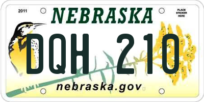 NE license plate DQH210
