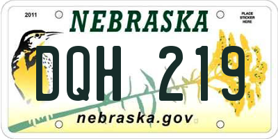 NE license plate DQH219