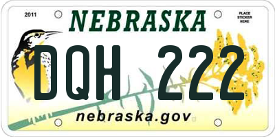 NE license plate DQH222