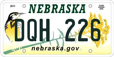 NE license plate DQH226