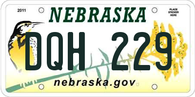 NE license plate DQH229