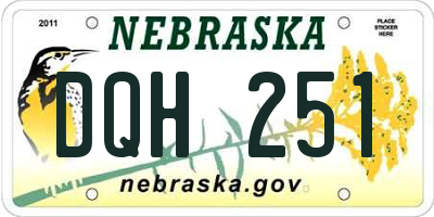 NE license plate DQH251