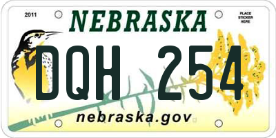 NE license plate DQH254