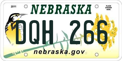 NE license plate DQH266