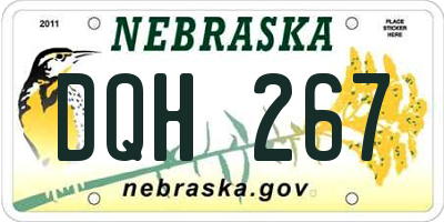 NE license plate DQH267