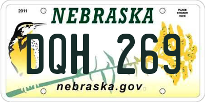NE license plate DQH269