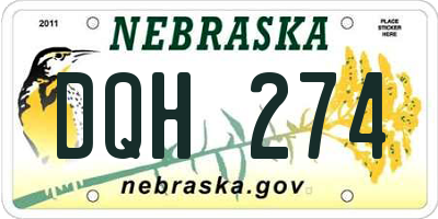 NE license plate DQH274