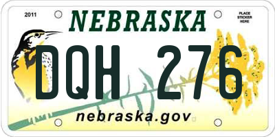 NE license plate DQH276