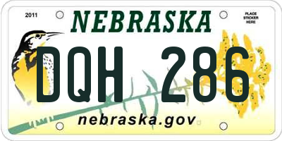 NE license plate DQH286