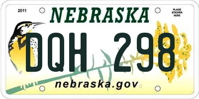 NE license plate DQH298
