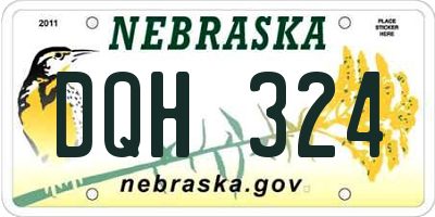 NE license plate DQH324