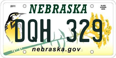 NE license plate DQH329