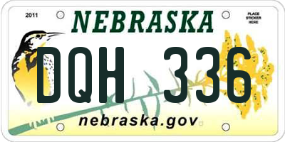 NE license plate DQH336