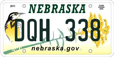 NE license plate DQH338