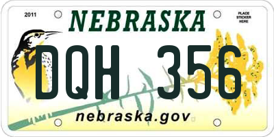 NE license plate DQH356