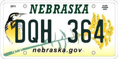 NE license plate DQH364