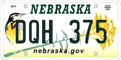 NE license plate DQH375