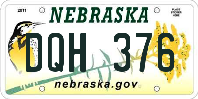 NE license plate DQH376