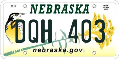 NE license plate DQH403
