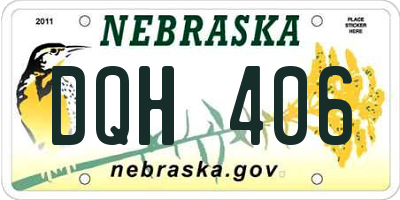 NE license plate DQH406