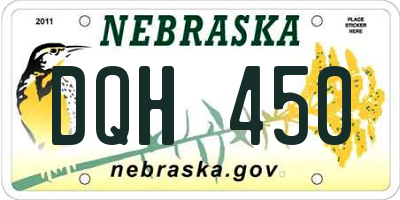 NE license plate DQH450
