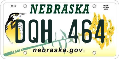 NE license plate DQH464