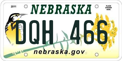 NE license plate DQH466