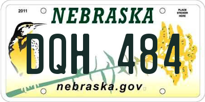 NE license plate DQH484