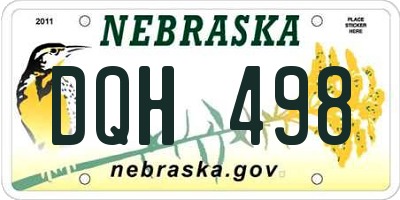 NE license plate DQH498