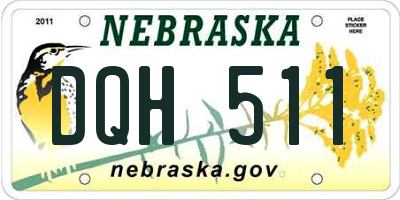 NE license plate DQH511